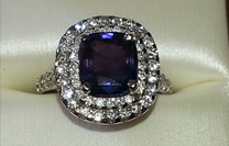 Tanzanite diamond halo ring Tanzanite diamond halo ring